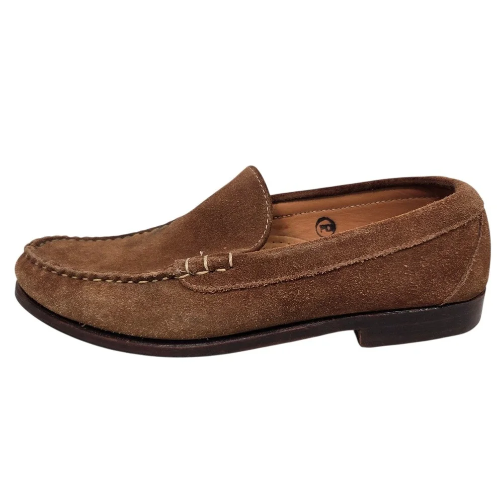 Allen Edmonds Keene Loafers Mens 8.5 D Brown Suede Moc Toe Slip On Shoes 3403